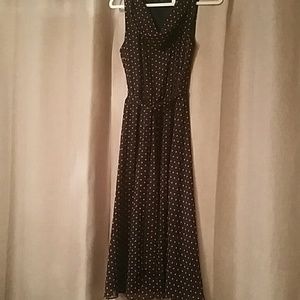 Navy &Pink Pokadot Dress